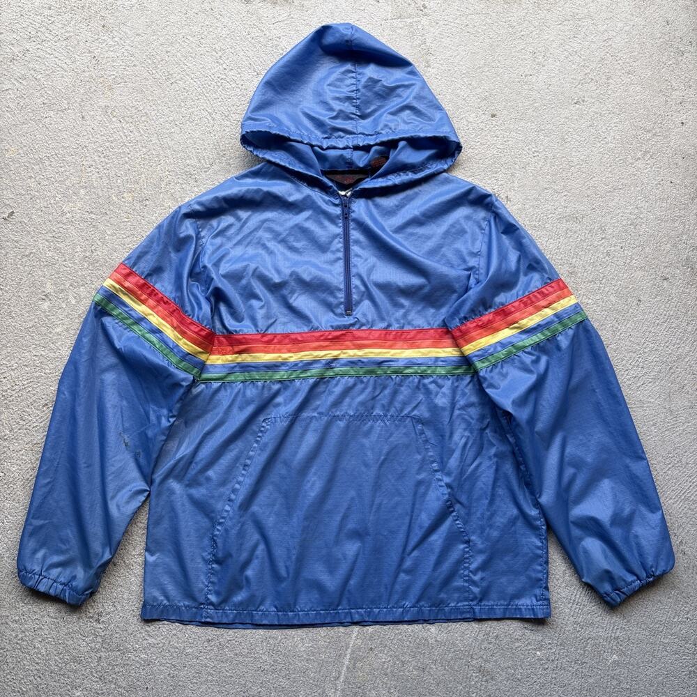 Vintage 80's Ocean Pacific Style Rainbow Wind Breaker Jacket William John M